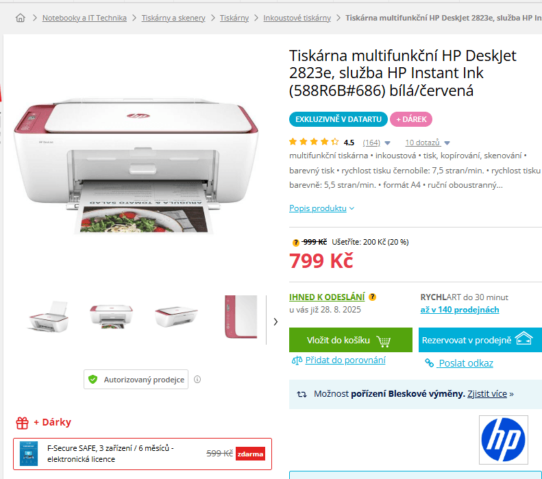 Multifunkce ink. barva HP, Wifi, BT