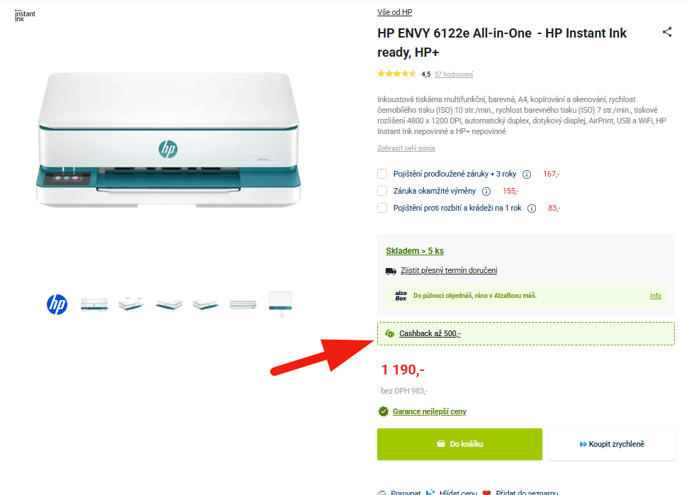Multifunkce barva ink HP, Wifi, duplex