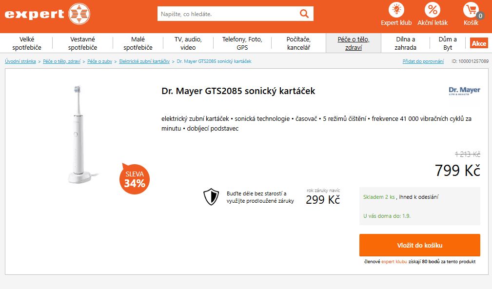 El. kartáček Dr. Mayer sonický
