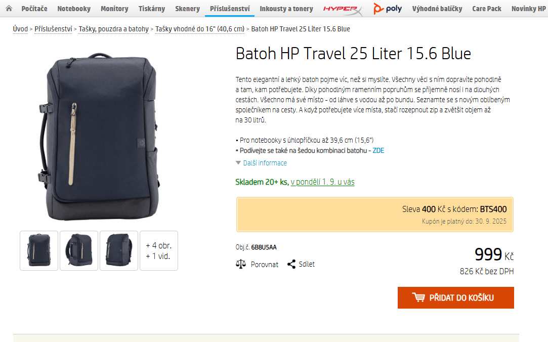 Batoh na 15,6" notebook HP 25 litrů