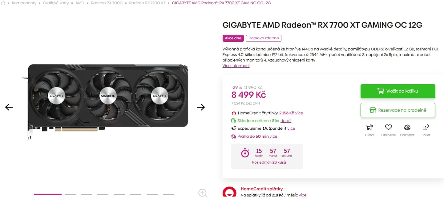 Grafická karta AMD Radeon, 12 GB