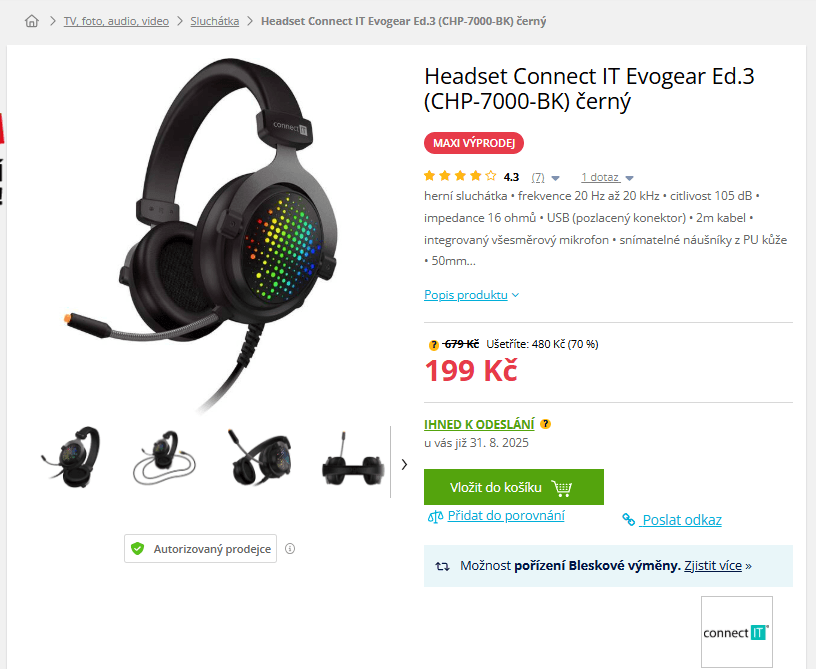 Herní sluchátka CONNECT IT EVOGEAR