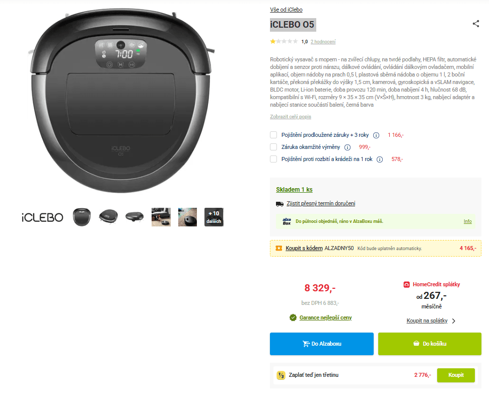 Robotický vysavač iClebo O5