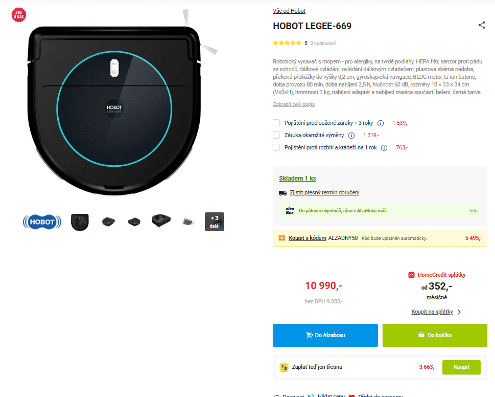 Robotický vysavač a mop 4v1 Hobot LEGEE-669