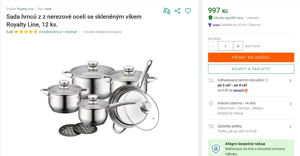 12 dílná sada nádobí Royalty Line