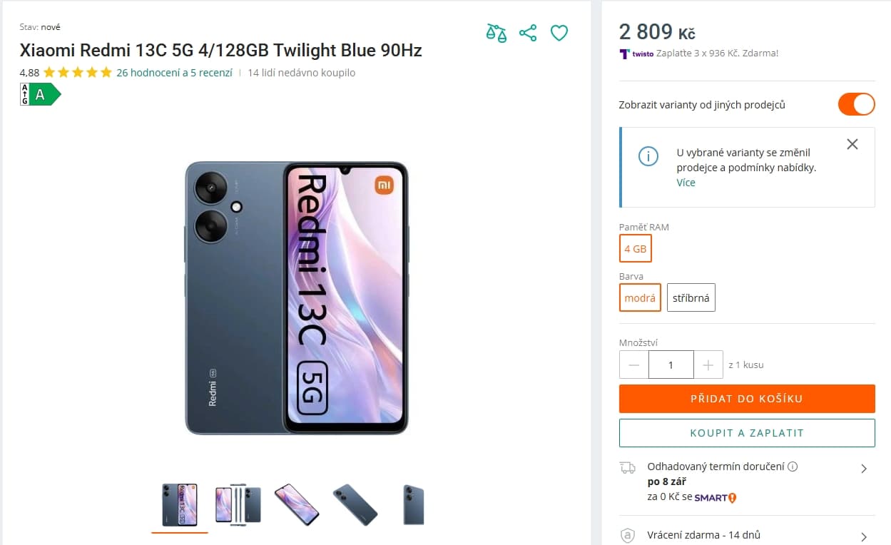 Xiaomi Redmi 8x 2,2GHz, 4/128GB, 6,74", 5G, NFC