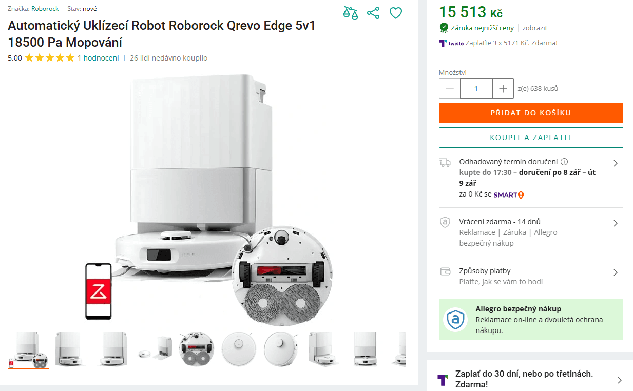 Robot / Mop Roborock Qrevo Edge 5v1