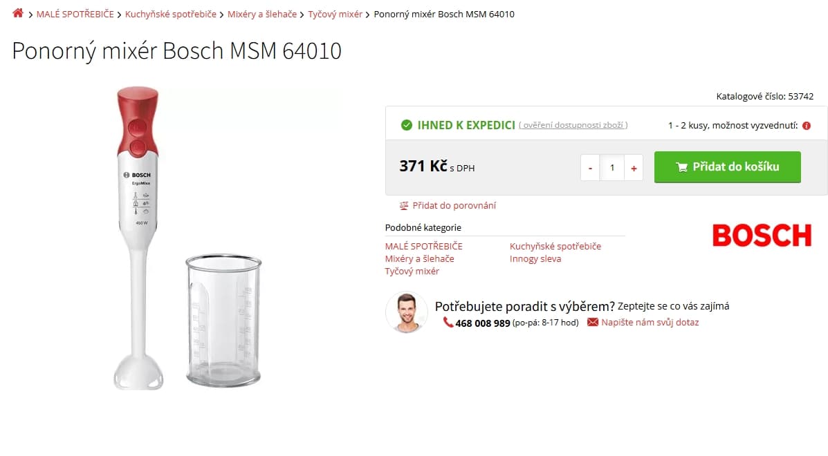 Tyčový mixér Bosch