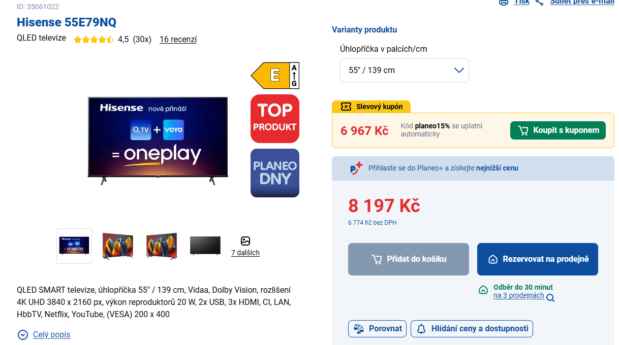 4K Atmos TV 139cm, Hisense