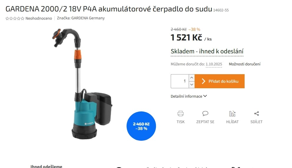 AKU čerpadlo do sudu GARDEN