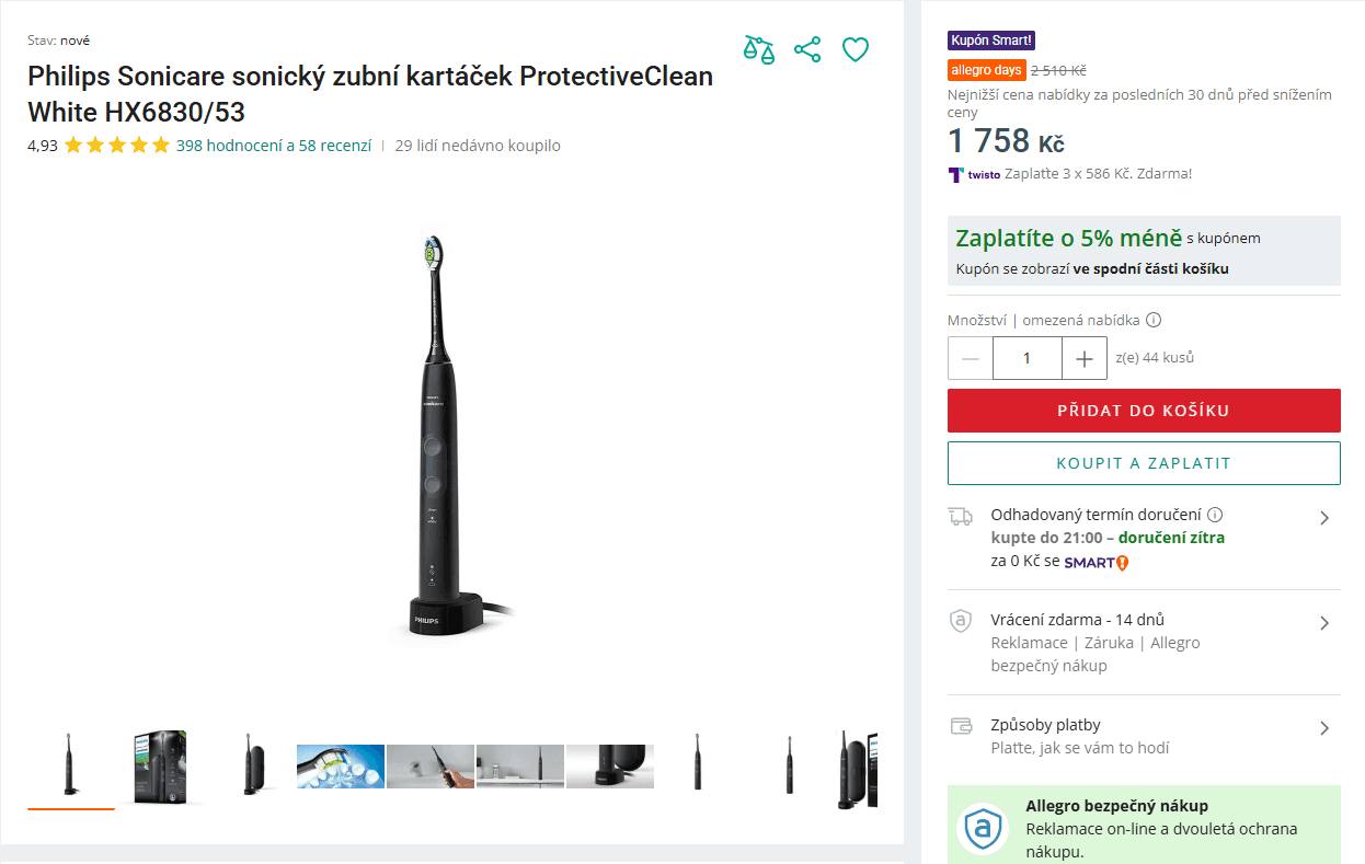 El. kartáček Philips Sonicare HX6830