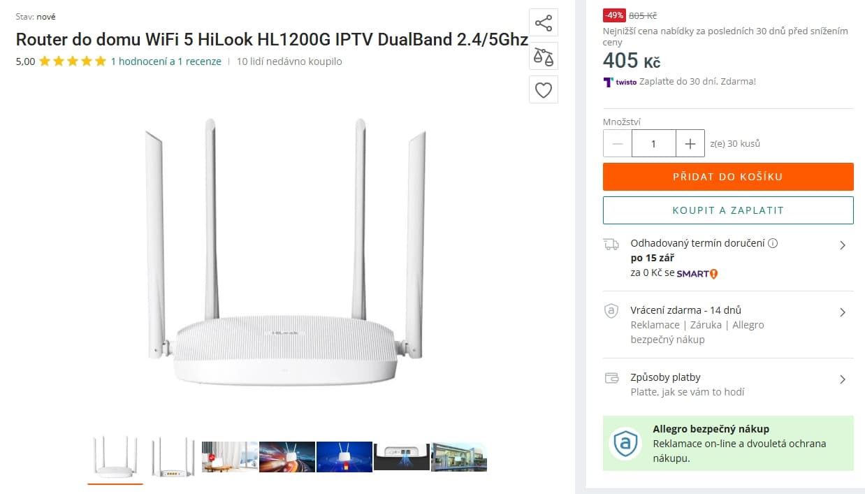 WiFi 5 router Hikvision HL1200G