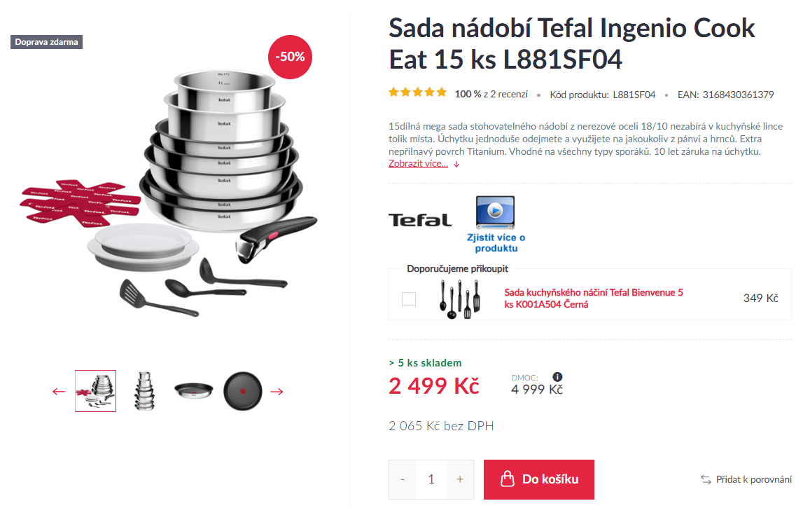 15 dílná sada Tefal Ingenio Cook