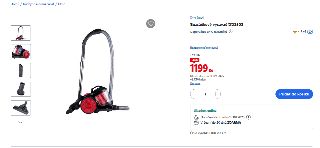 Bezsáčkový vysavač Dirt Devil, Hepa 12
