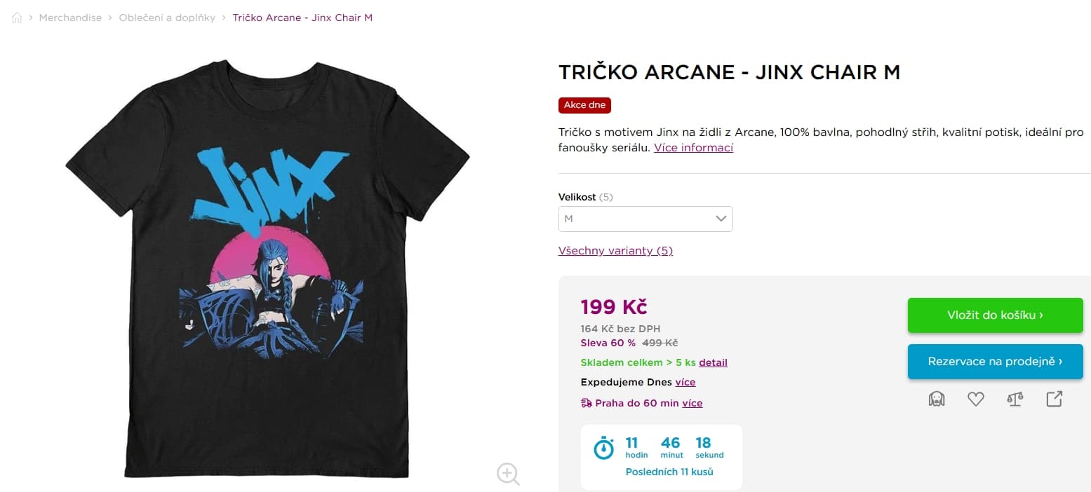 Tričko Arcane - Jinx Chair M