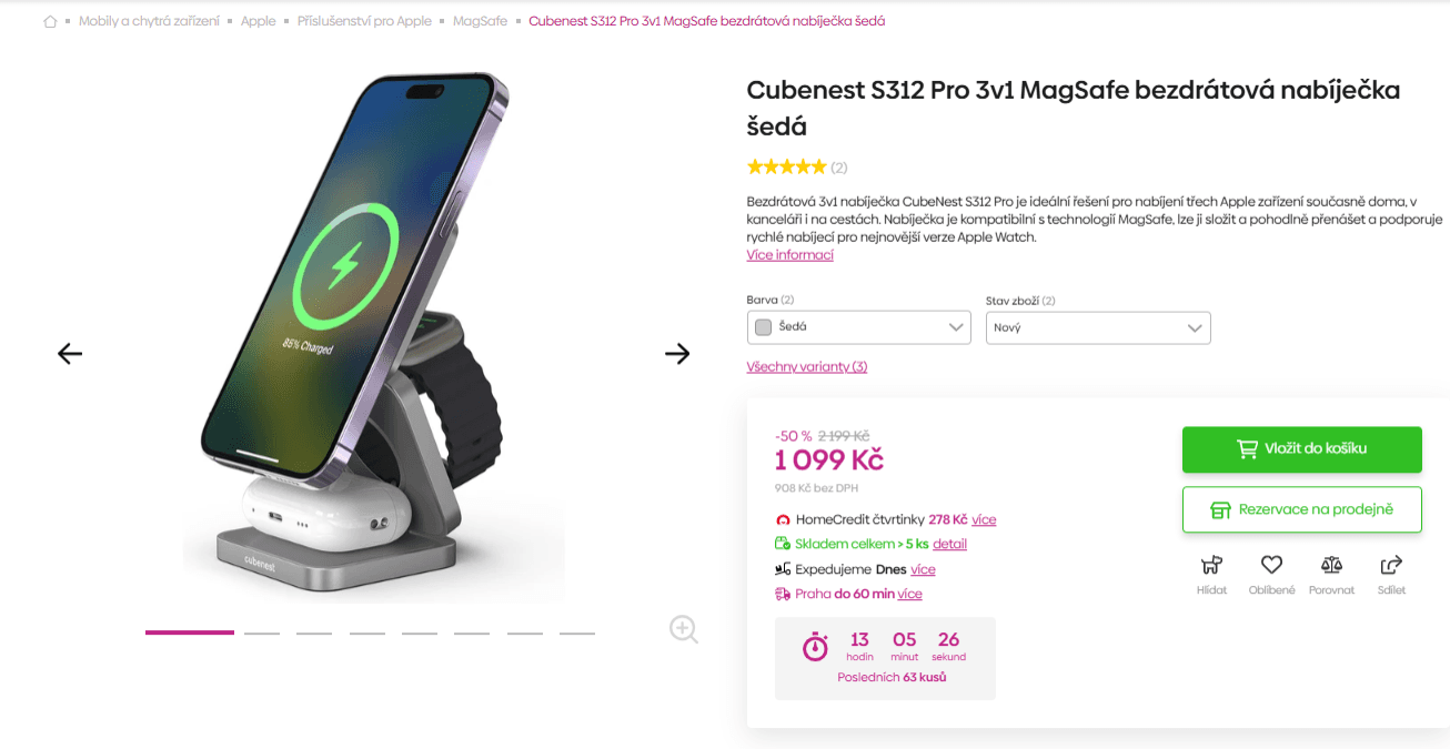 MagSafe nabíječka 3v1 CubeNest 20W