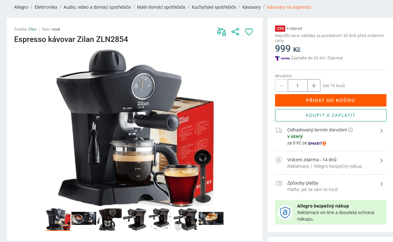 Pákový kávovar / espresso Zilan