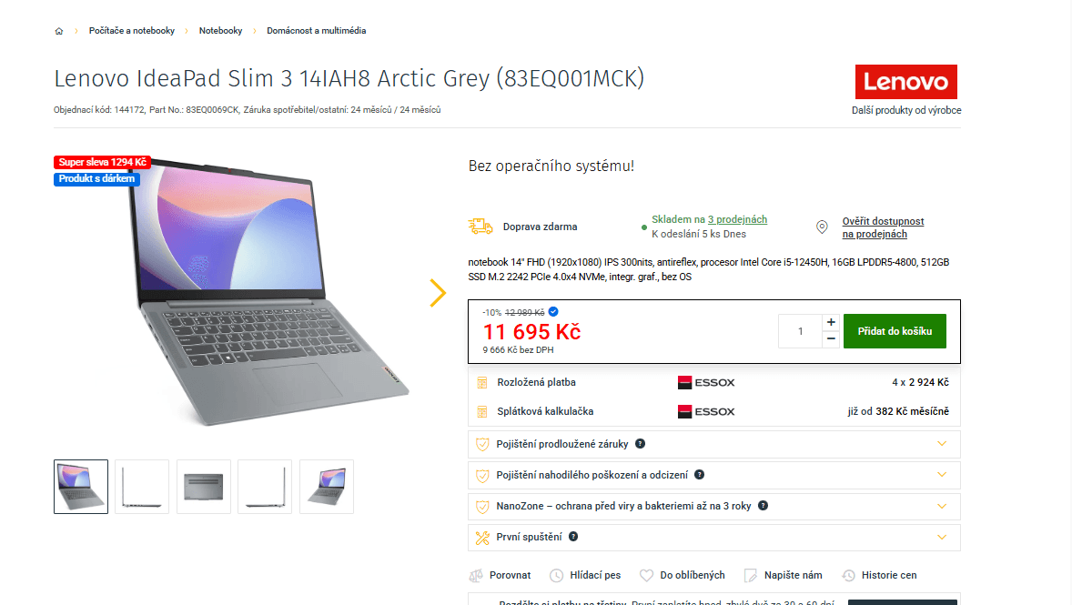 Lenovo i5 4,4GHz, 16/512GB, 14"