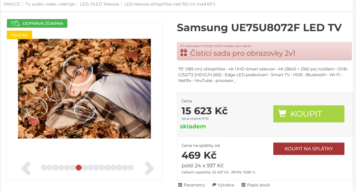 4K Smart TV 189 cm Samsung