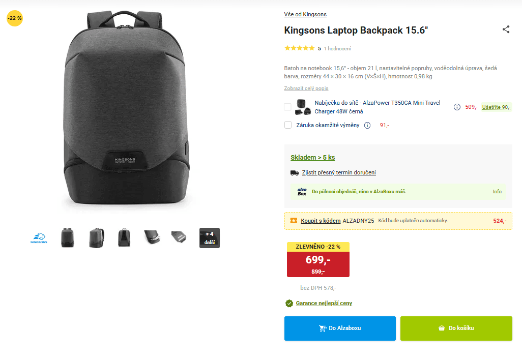 Batoh na notebook 15,6" Kingsons Laptop