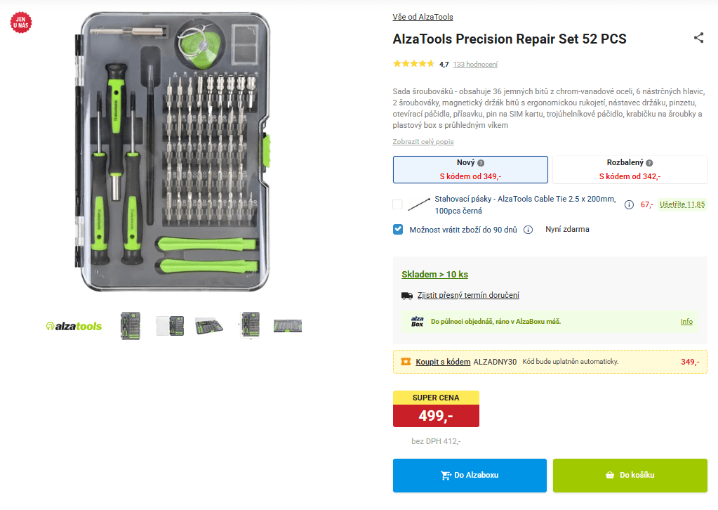 52 dílná sada AlzaTools Precision Repair Set
