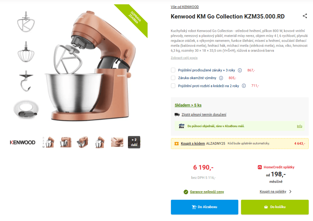 Kuchyňský robot Kenwood, 4 l.