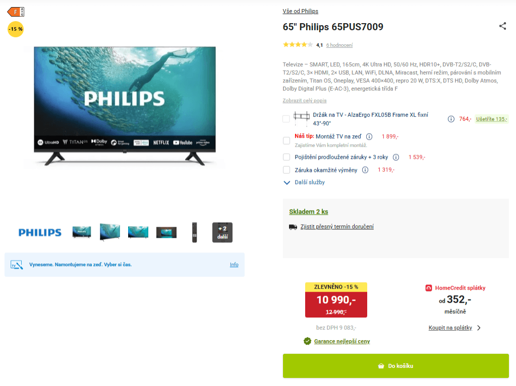 4K Atmos TV 165 cm Philips