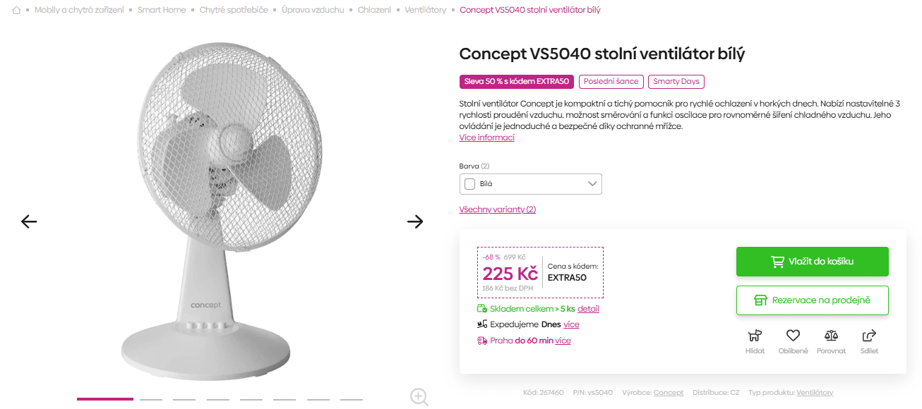 Stolní ventilátor Concept 
