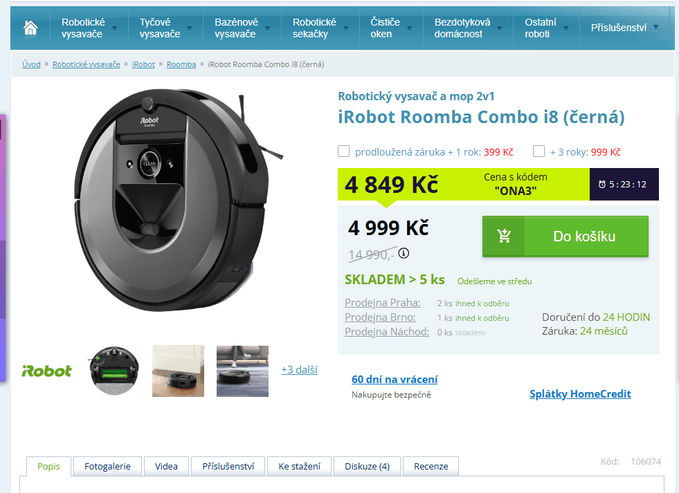Robot vysavač/mop iRobot Roomba i8