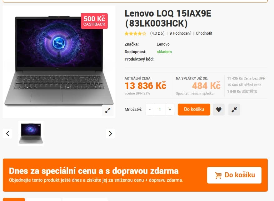 Lenovo i5 4,4GHz, 16/512, 4GB Nvidia, 15,6"