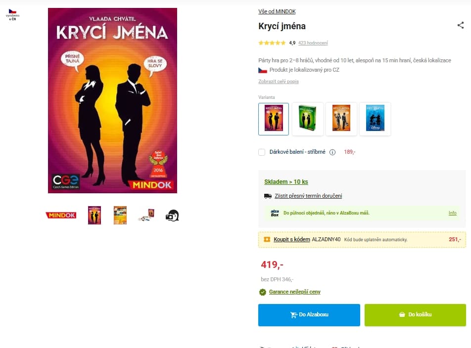 Desková hra Mindok Krycí jména