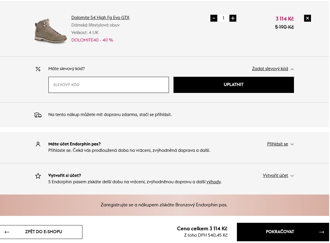 Sleva 40% na značku Dolomite