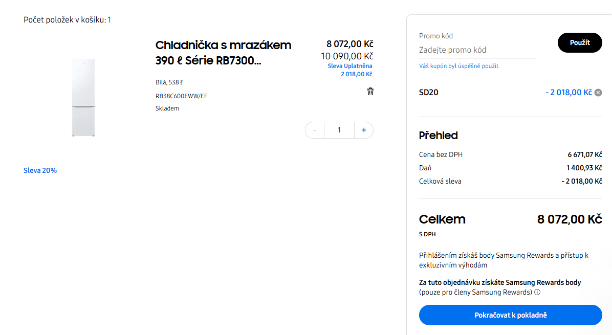 Lednice Samsung, BT, Wifi, 203 cm