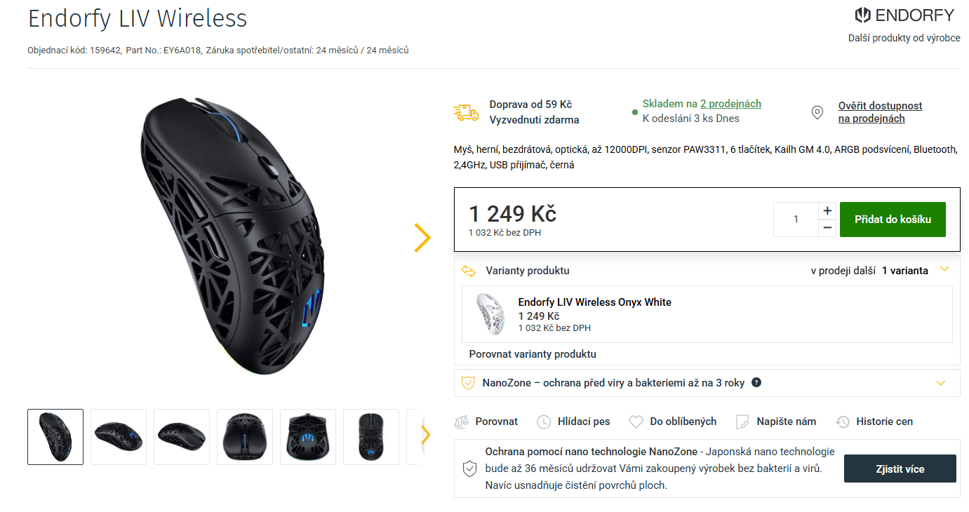 Herní BT myš Endorfy LIV Plus