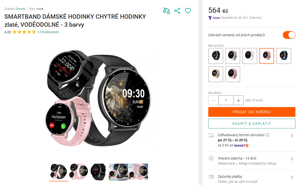 Chytré hodinky Gravity