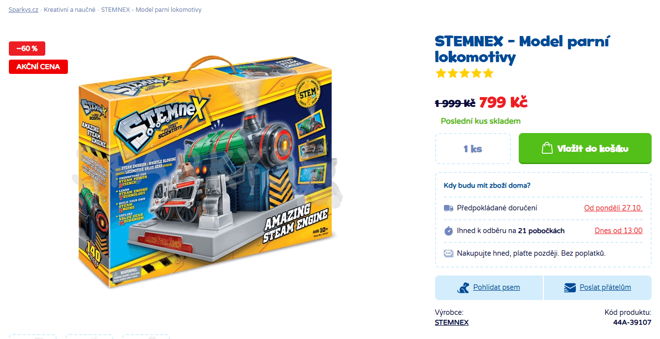 Stavebnice Stemnex - Parní stroj