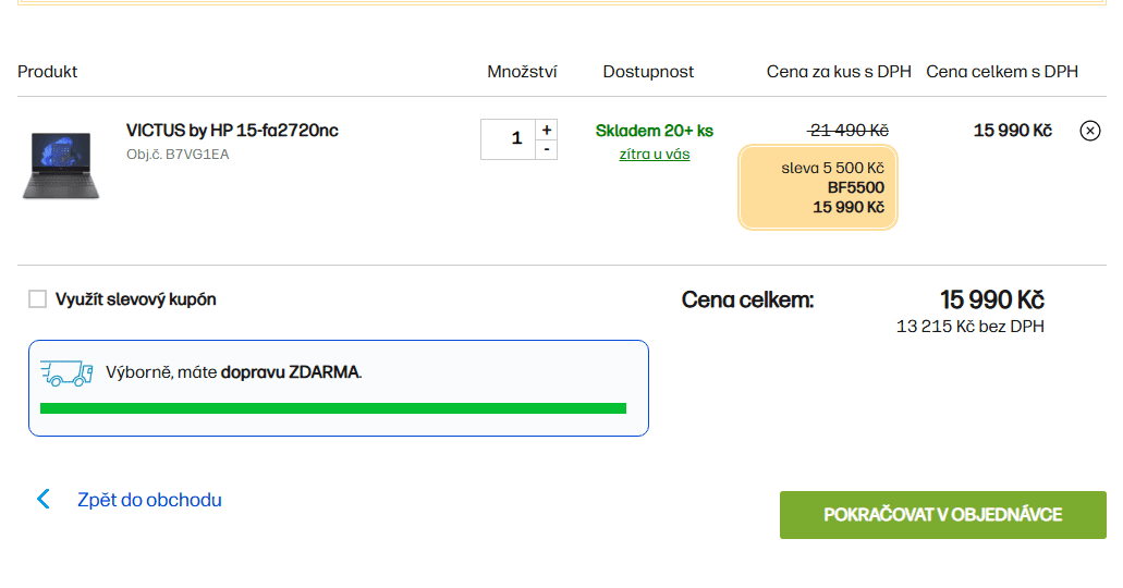 HP i5 4,6 GHz, 16/512 GB, 6GB Nvidia, 15,6"