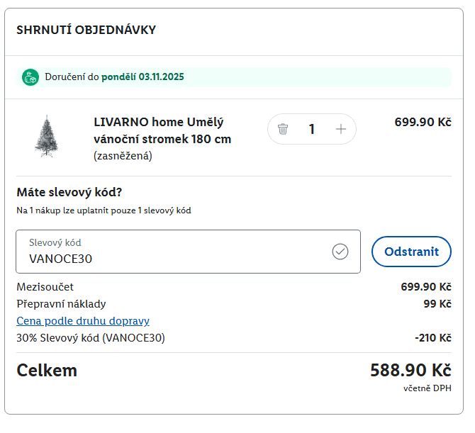 Lidl - sleva 30% na Vánoční dekorace