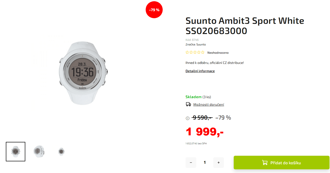 Chytré hodinky pro sportovce Suunto Ambit3 Sport