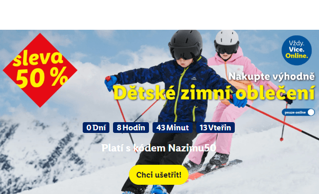 Lidl- sleva 50% na dětské zimní oblečení