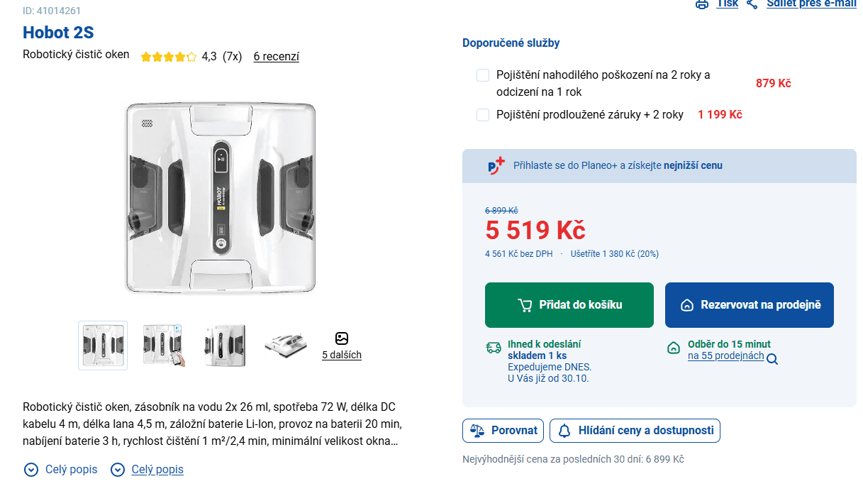 Robotický čistič oken Hobot AKU, BT