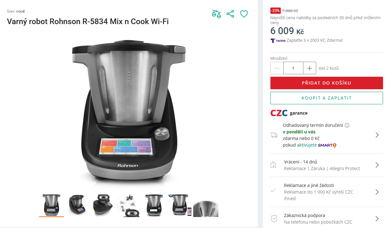 Varný robot Rohnson, multifunkční 3 l.