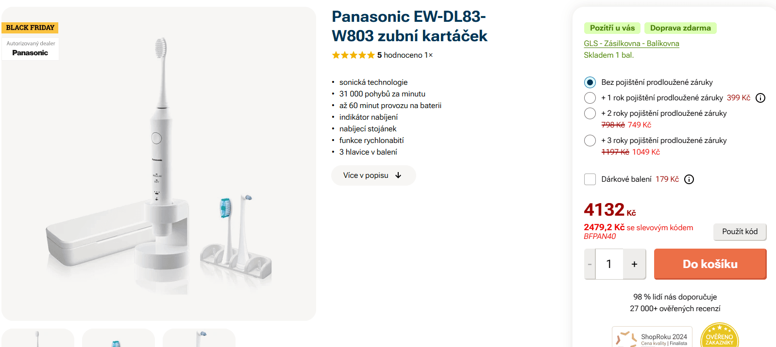 El. sonic zubní kartáček Panasonic