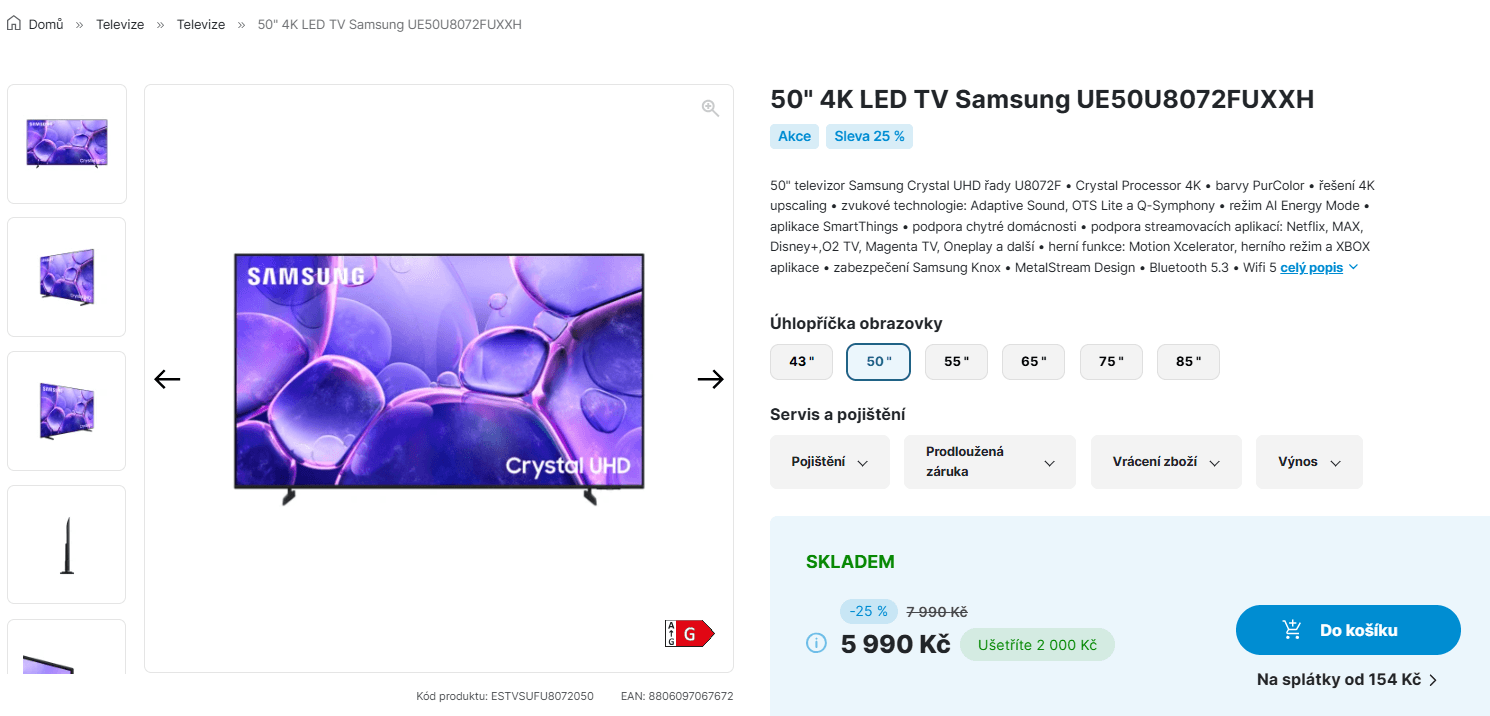 4K Smart TV 127 cm Samsung