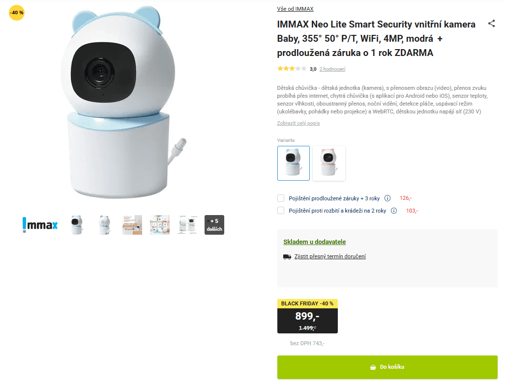 Vnitřní IP kamera / chůvička Immax