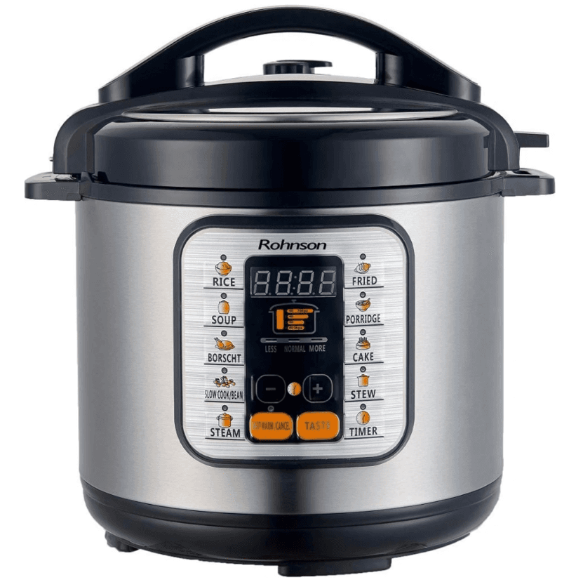 El. tlakový hrnec Rohnson 6l., 9 prg, slow cooker