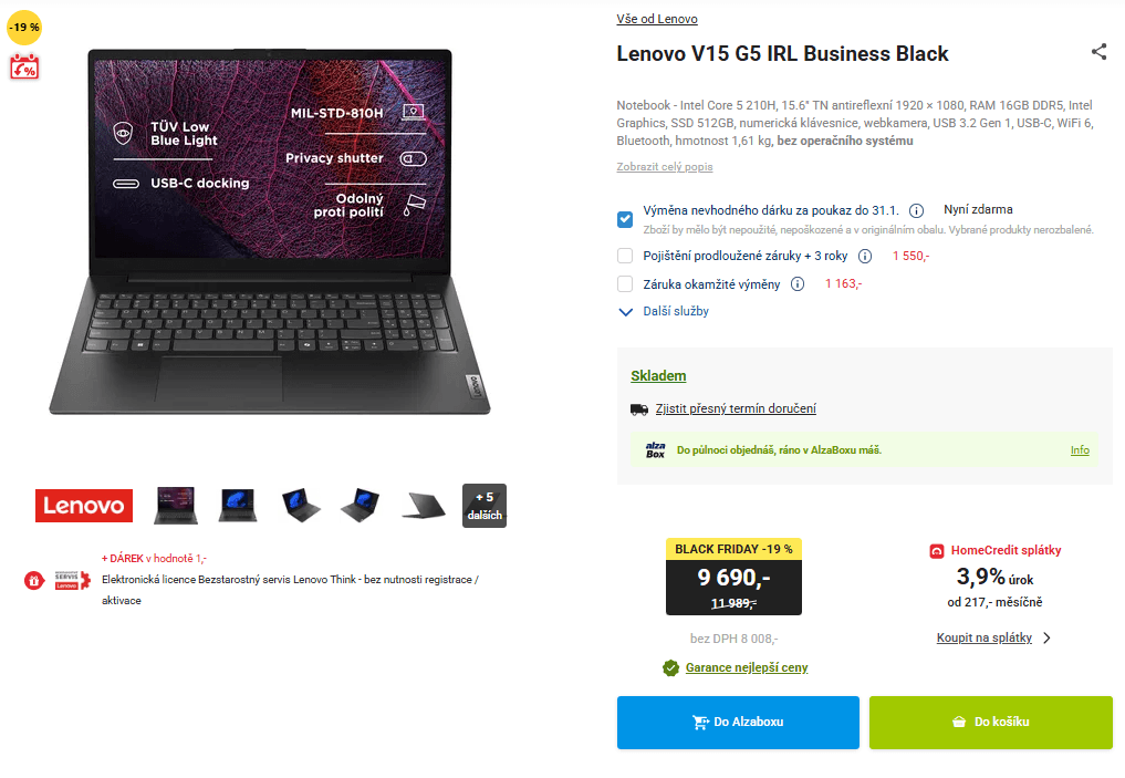 Lenovo 4,8 GHz, 16/512GB, 15,6"