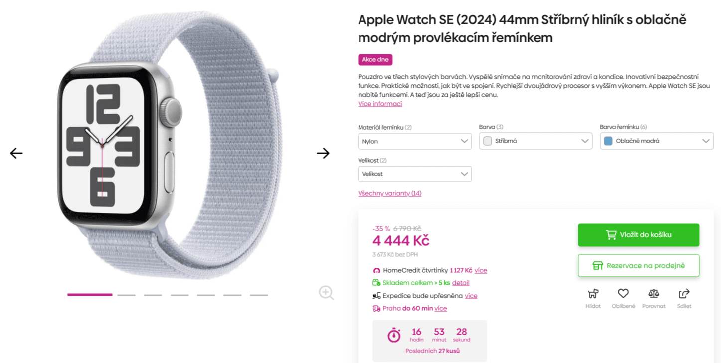 Chytré hodinky Apple Watch SE (2024) 44mm
