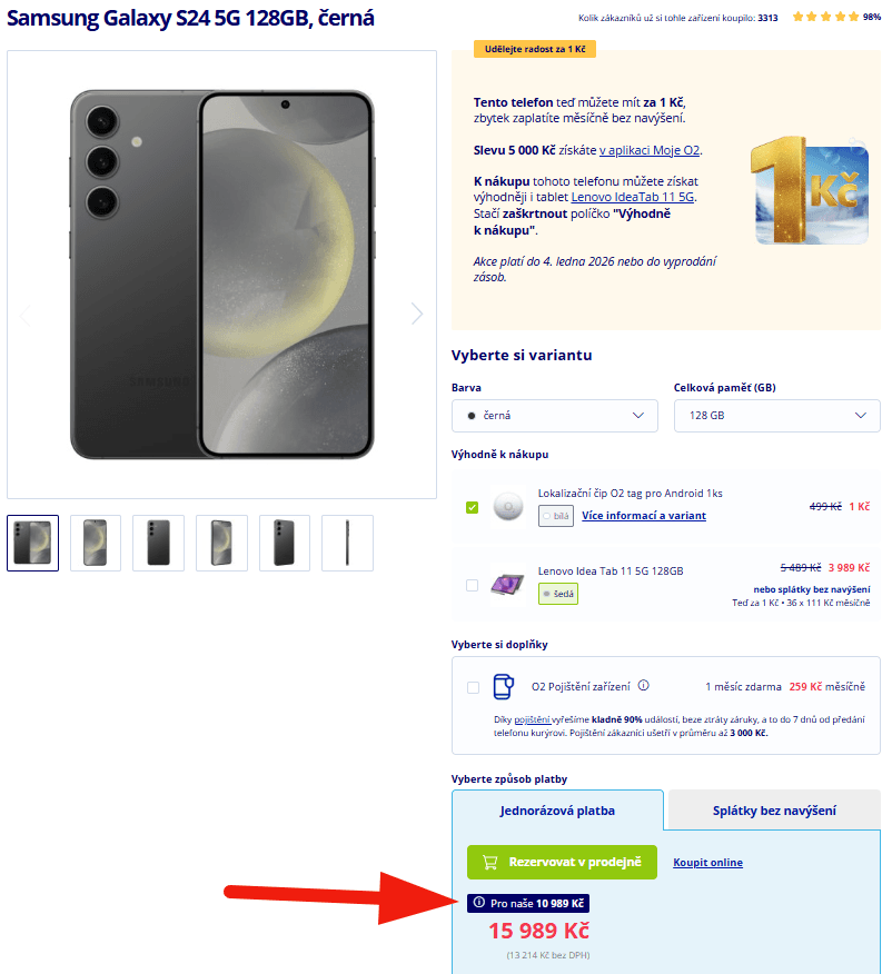 Samsung S24 8x3,3GHz, 8/128GB, 6,2"