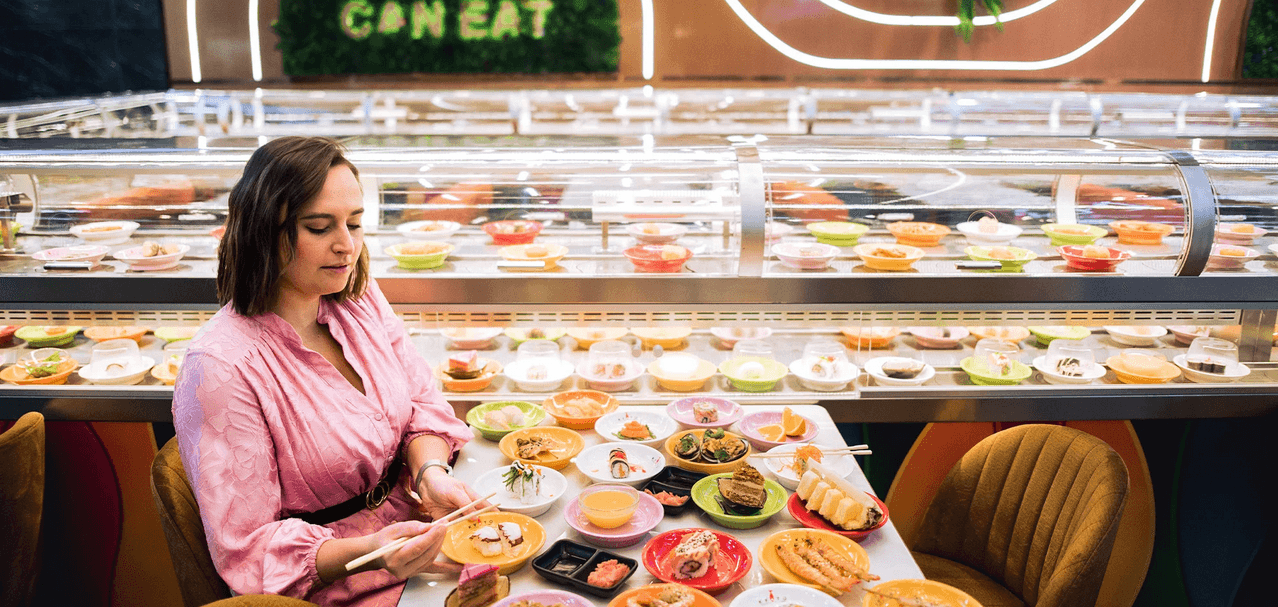 1,5 hodiny running sushi v libereckém OC Géčko: sushi, gril, mořské plody i dezerty
